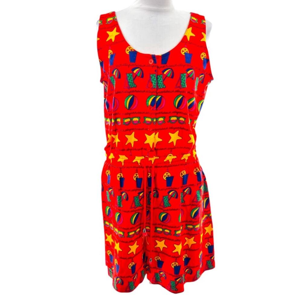 VINTAGE‎ Béchamel Beach print romper red sz M